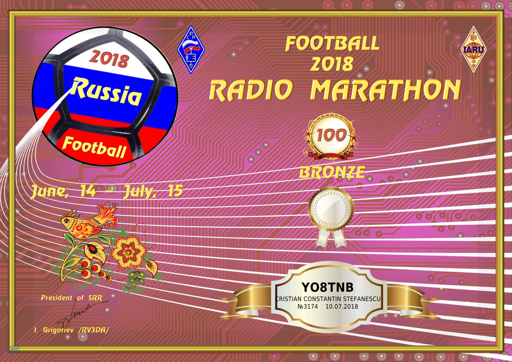FIFA World Cup 2018 Bronze Award
